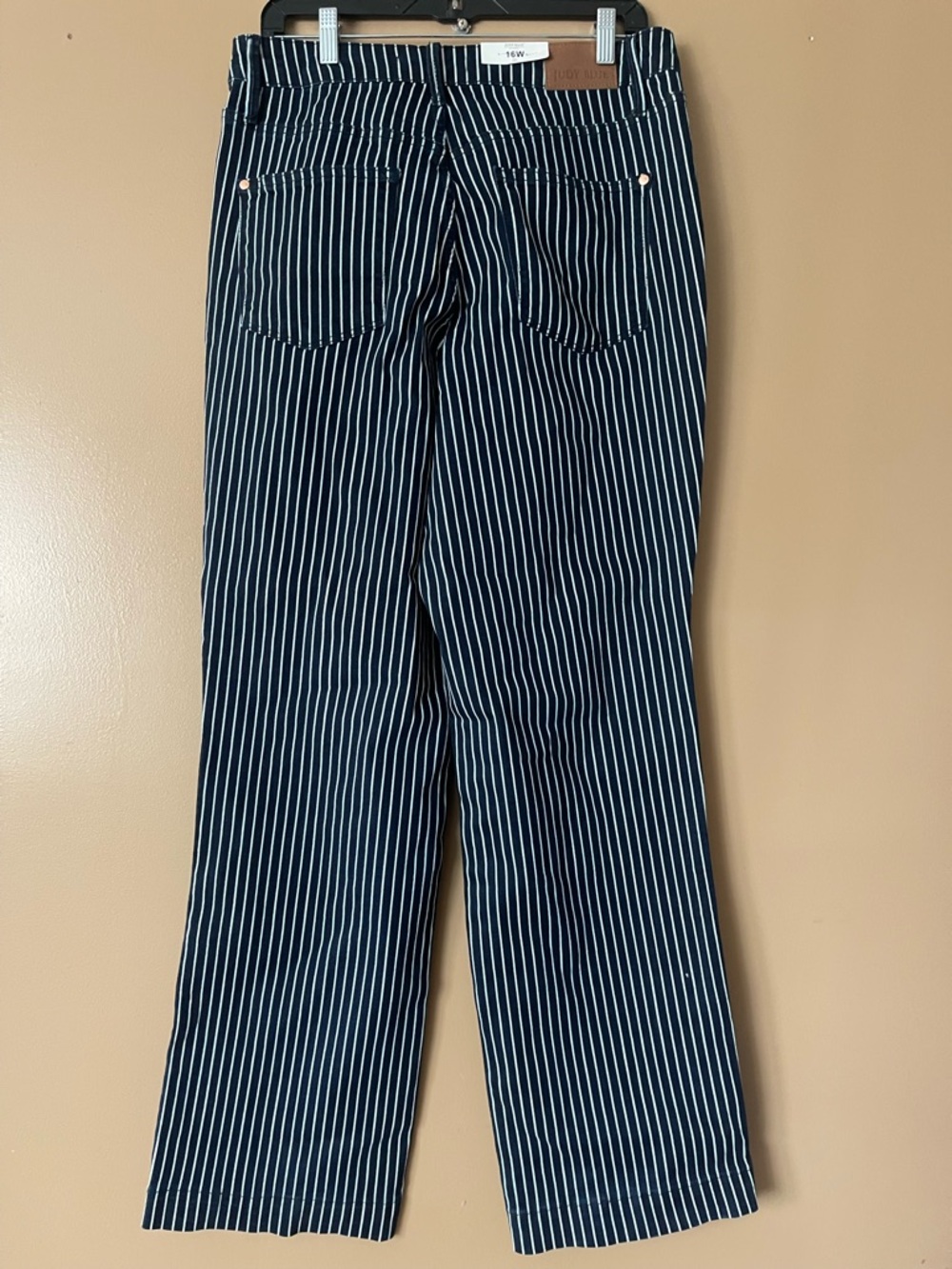 Judy Blue Striped Navy Pinstripe Trouser size 16w new with tags - Picture 6 of 9